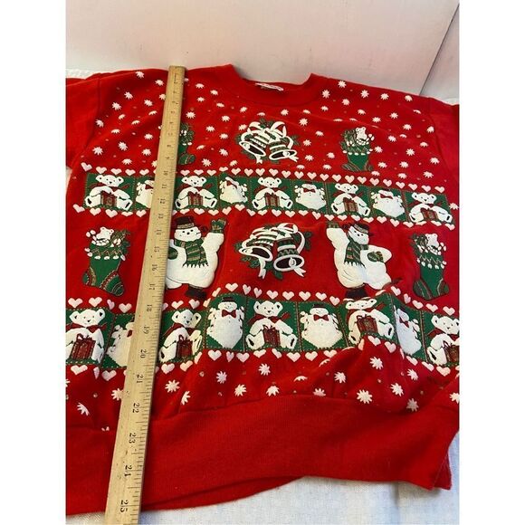 Nutcracker Puffy Sky Lite Fashion 1991 red Christmas sweatshirt Usa #63914 M - Picture 7 of 7